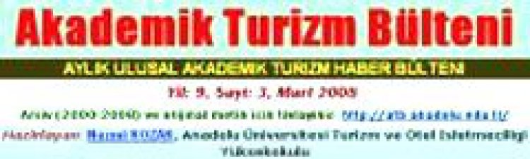 Akademik Turizm Bülteni yayınlandı