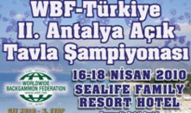 WBF-TÜRKIYE, GÜNEY SAHILININ YENI TAVLA ŞAMPIYONUNU ANTALYA`DA ARIYOR