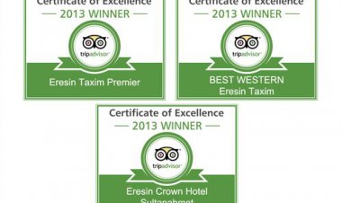 ERESİN OTELLERİ 2013 YILI MÜKEMMİLİYET BELGESİ ALDI