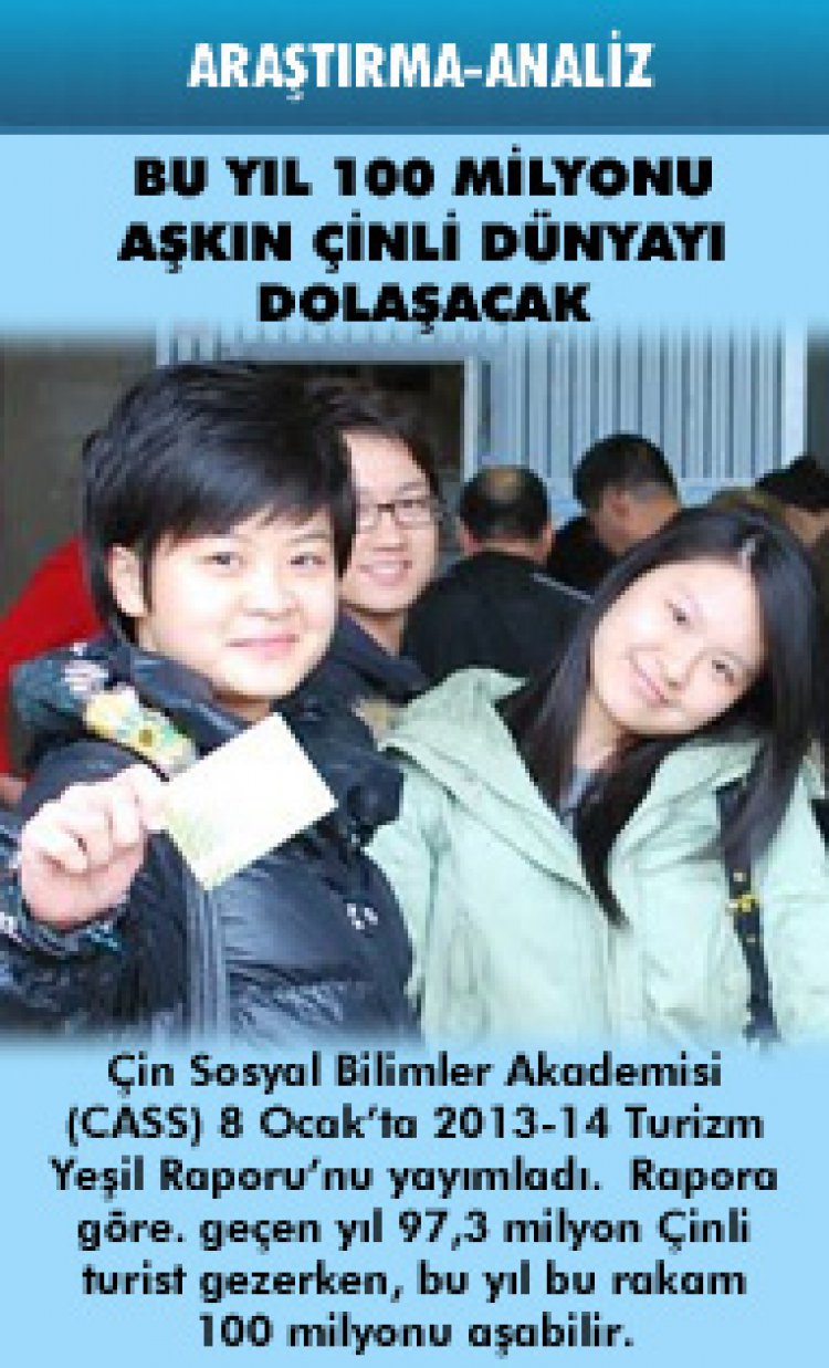 BU YIL 100 MİLYONU AŞKIN ÇİNLİ DÜNYAYI DOLAŞACAK