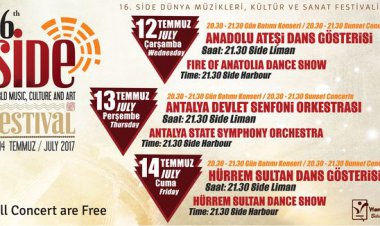 16. SİDE DÜNYA MÜZİKLERİ KÜLTÜR Ve SANAT FESTİVALİ BAŞLIYOR