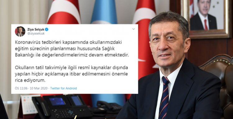 MİLLİ EĞİTİM BAKANI ZİYA SELÇUK AÇIKLAMA YAPTI