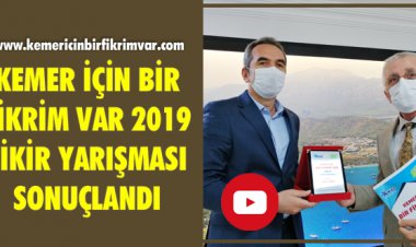KEMER İÇİN BİR FİKRİM VAR 2019 FİKİR YARIŞMASI SONUÇLANDI