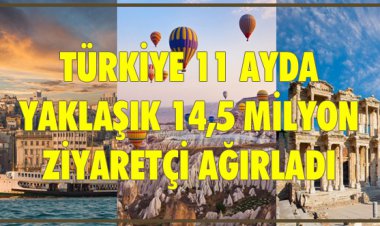  TÜRKİYE 11 AYDA YAKLAŞIK 14,5 MİLYON ZİYARETÇİ AĞIRLADI