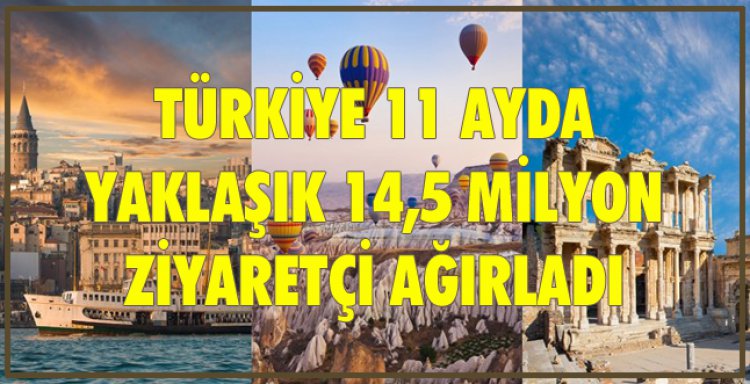  TÜRKİYE 11 AYDA YAKLAŞIK 14,5 MİLYON ZİYARETÇİ AĞIRLADI