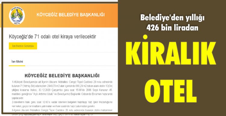 KİRALIK OTEL!