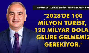'2028'DE 100 MİLYON TURİST, 120 MİLYAR DOLAR GELİRE GELMEMİZ GEREKİYOR'