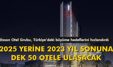 2025 YERİNE 2023 YIL SONUNA DEK 50 OTELE ULAŞACAK