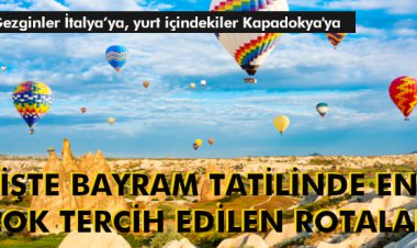 İŞTE BAYRAM TATİLİNDE EN ÇOK TERCİH EDİLEN ROTALAR