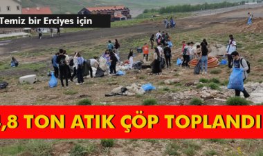 ERCİYES’TE 4,8 TON ATIK ÇÖP TOPLANDI
