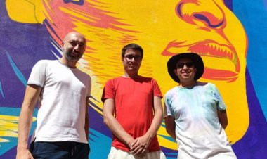 KOLOMBİYALI SANATÇIDAN VATAN KAHVESİ  DUVARINA RESİM ÇALIŞMASI