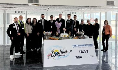 MİLAS-BODRUM HAVALİMANI SEZONUN İLK DIŞ HAT UÇUŞUNU KARŞILADI