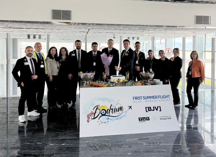 MİLAS-BODRUM HAVALİMANI SEZONUN İLK DIŞ HAT UÇUŞUNU KARŞILADI