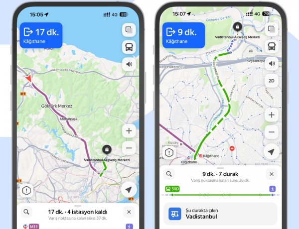 YANDEX MAPS TÜRKİYE'DE TOPLU TAŞIMA İÇİN CANLI NAVİGASYON VE DURAK BİLDİRİMİ ÖZELLİKLERİNİ BAŞLATTI