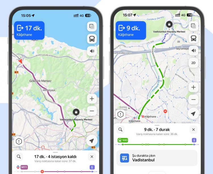 YANDEX MAPS TÜRKİYE'DE TOPLU TAŞIMA İÇİN CANLI NAVİGASYON VE DURAK BİLDİRİMİ ÖZELLİKLERİNİ BAŞLATTI