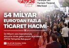 54 MİLYAR EURO TİCARET HACMİNE SAHİP ACENTELER ATF’DE BULUŞUYOR